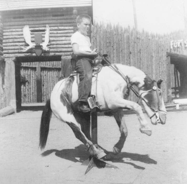 Travel, history of Iowa, Iowa History, taxidermy, Bemidji, MN, fort, Nervig, Gary, Iowa, saddle, horse, Children