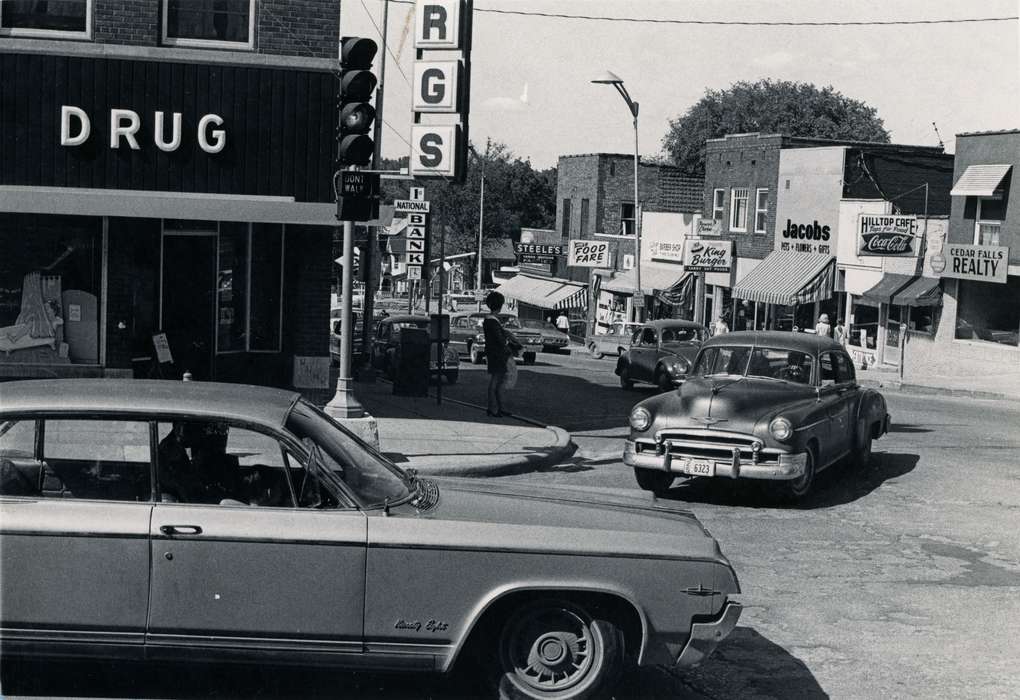 history of Iowa, Iowa History, Motorized Vehicles, Businesses and Factories, car, UNI Special Collections & University Archives, Iowa, Cities and Towns, drugstore, chrysler