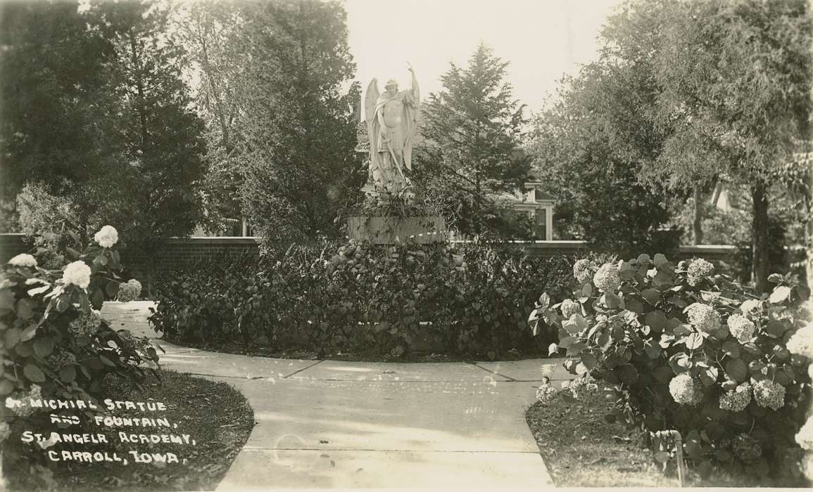 history of Iowa, Iowa History, Carroll, IA, fountain, Iowa, Schools and Education, Palczewski, Catherine, statue