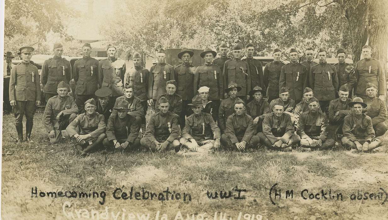 Iowa History, Grandview, IA, wwi, Iowa, uniform, Military and Veterans, Dean, Shirley, history of Iowa