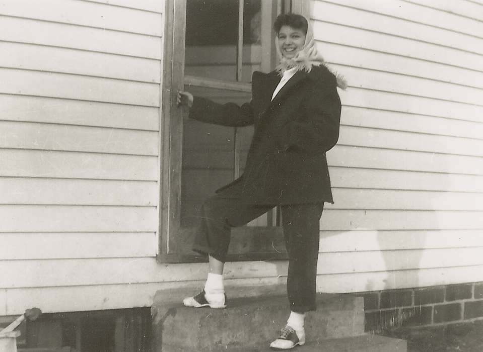 history of Iowa, Iowa History, Davis, Michele, Newton, IA, Iowa, saddle shoes, door, scarf, Portraits - Individual