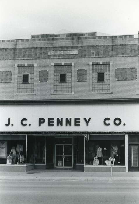 Main Streets & Town Squares, main street, history of Iowa, Iowa History, storefront, window, Businesses and Factories, business, j. c. penny, Iowa, Cities and Towns, Waverly Public Library