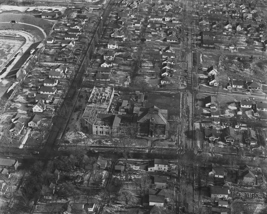 neighborhood, history of Iowa, Iowa History, Ottumwa, IA, construction, Lemberger, LeAnn, Aerial Shots, Iowa, Cities and Towns, Schools and Education, school