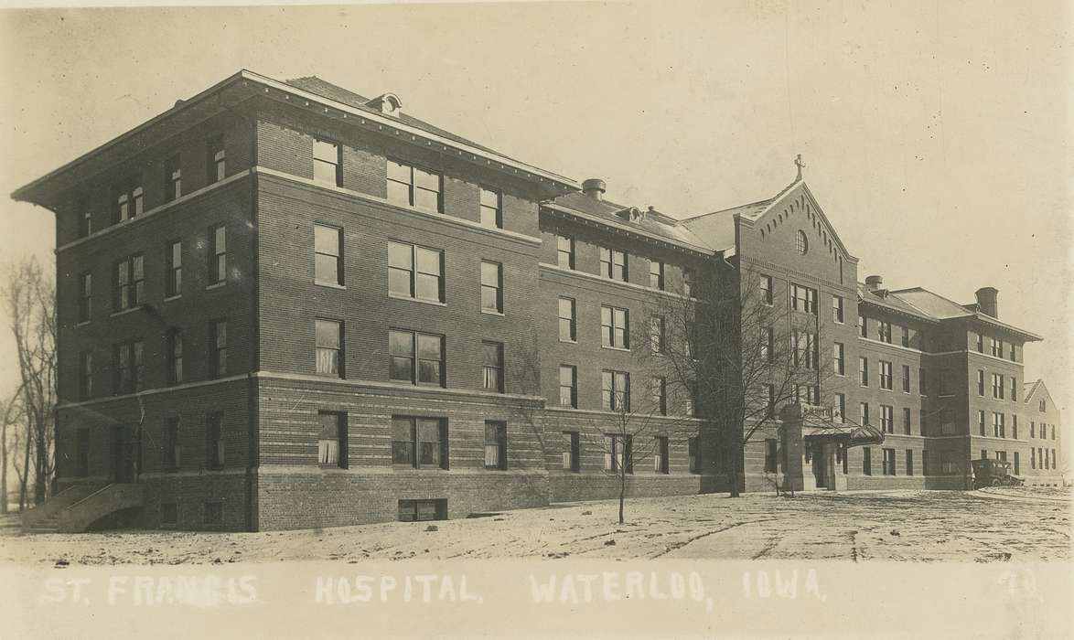 history of Iowa, postcard, Iowa History, hospital, Iowa, Waterloo, IA, Shaulis, Gary