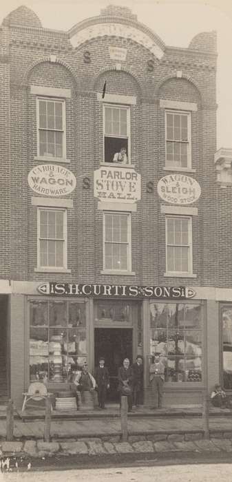 Main Streets & Town Squares, history of Iowa, Iowa History, hardware store, Businesses and Factories, brick building, store, Iowa, Cities and Towns, Waverly Public Library