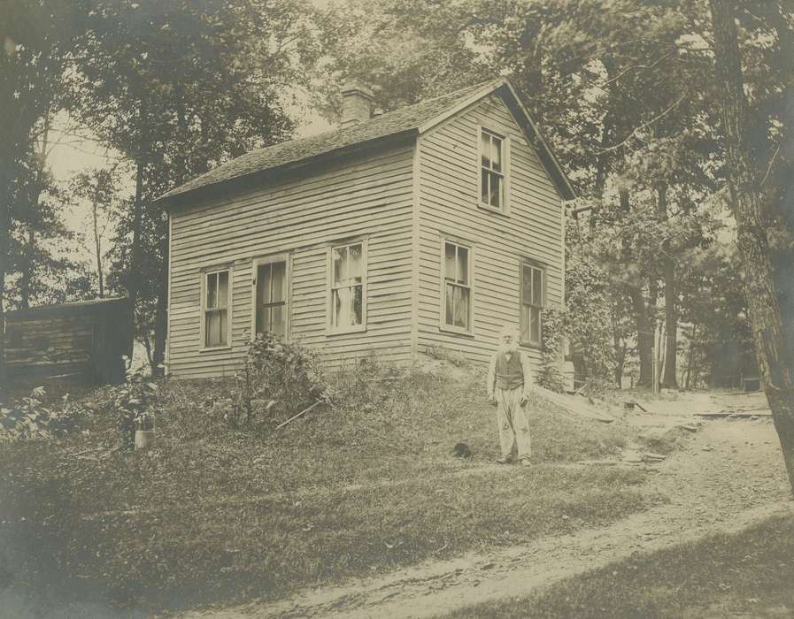 Iowa, vest, Fink-Bowman, Janna, West Union, IA, Homes, Portraits - Individual, yard, house, Farms, history of Iowa, Iowa History