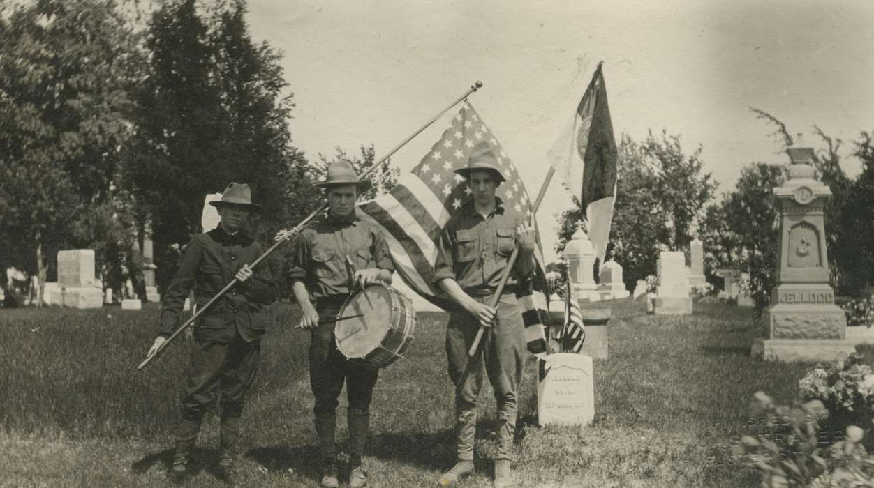 Iowa, Webster City, IA, McMurray, Doug, Children, tombstone, history of Iowa, drum, Civic Engagement, boy scouts, flag, Iowa History, Cemeteries and Funerals