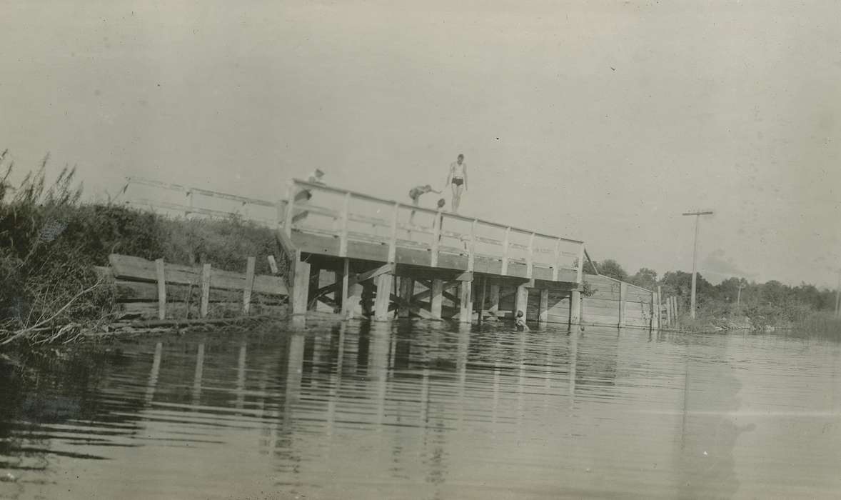 swimming, Clear Lake, IA, bridge, lake, history of Iowa, Iowa History, Lakes, Rivers, and Streams, Iowa, Outdoor Recreation, McMurray, Doug