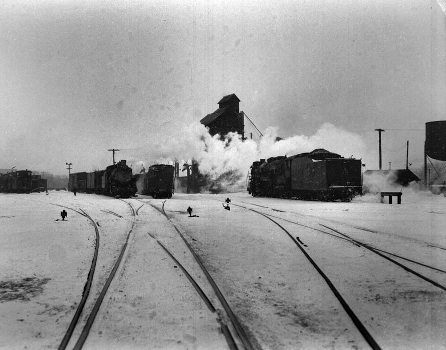 history of Iowa, Iowa History, Ottumwa, IA, Winter, Motorized Vehicles, steam engine, Iowa, Lemberger, LeAnn