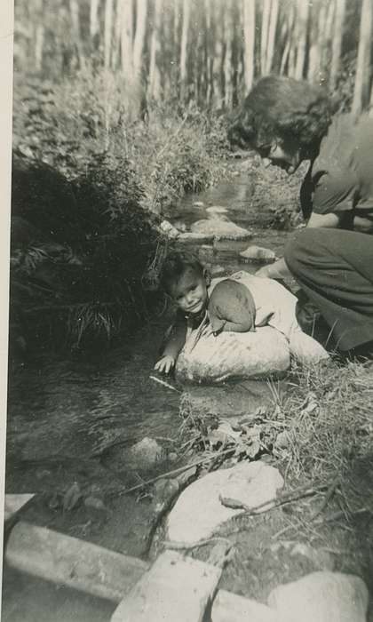 Travel, forest, Campopiano Von Klimo, Melinda, history of Iowa, Iowa History, creek, Families, Lakes, Rivers, and Streams, child, stream, play, rock, water, Iowa, CO, Children, Portraits - Individual