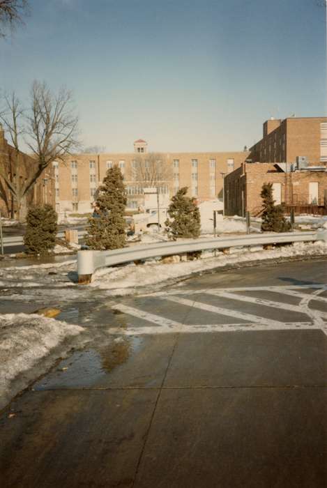 Cedar Falls, IA, campanile, history of Iowa, Iowa History, uni, parking lot, baker hall, UNI Special Collections & University Archives, Iowa, Schools and Education, snow, university of northern iowa, campus