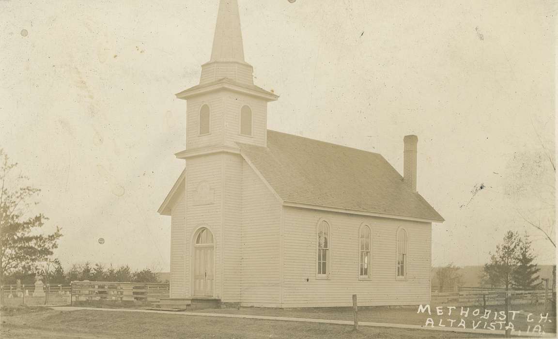 Alta Vista, IA, Cemeteries and Funerals, Religious Structures, graveyard, Neessen, Ben, Iowa, steeple, history of Iowa, Iowa History