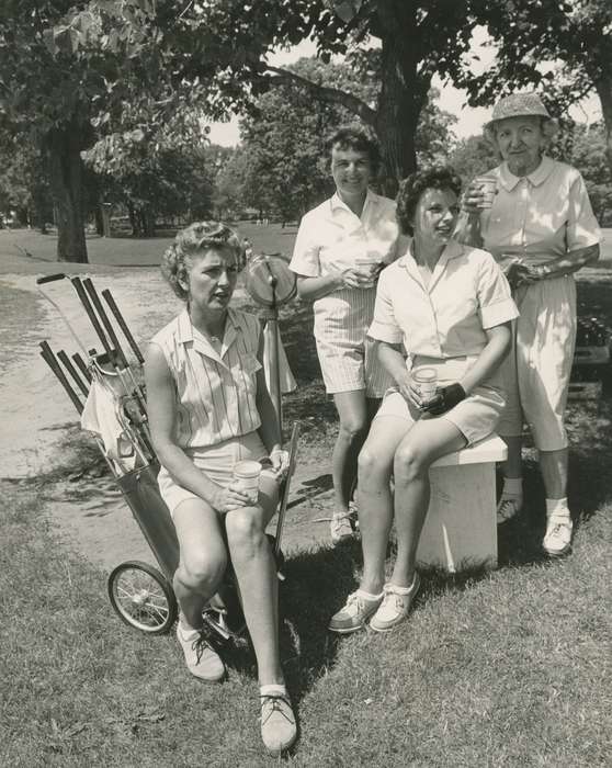 Portraits - Group, golf, history of Iowa, Iowa History, Iowa, Cedar Rapids, IA, Outdoor Recreation, Freeman, Marie