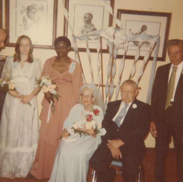 Portraits - Group, african american, People of Color, bouquet, history of Iowa, Iowa History, woman, Civic Engagement, Henderson, Jesse, man, Iowa, Waterloo, IA, dress, suit