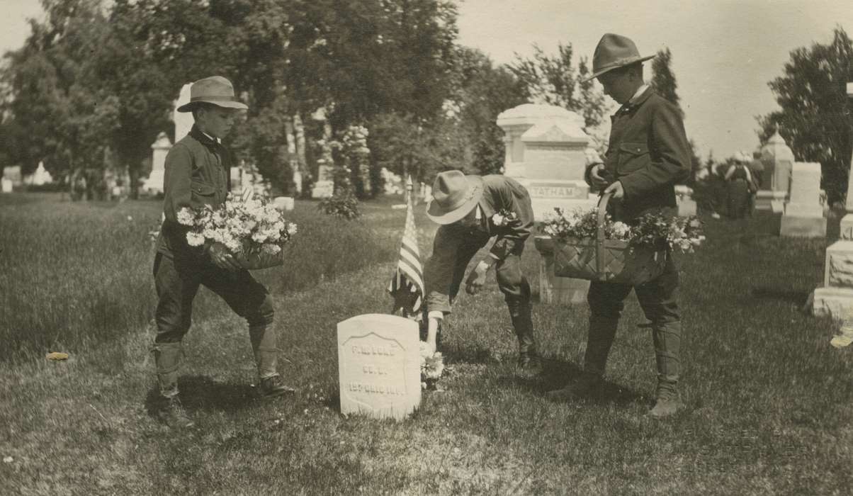 bassinet, flower, commemoration, Iowa, Webster City, IA, McMurray, Doug, Children, tombstone, history of Iowa, Civic Engagement, boy scouts, flag, Iowa History, Cemeteries and Funerals