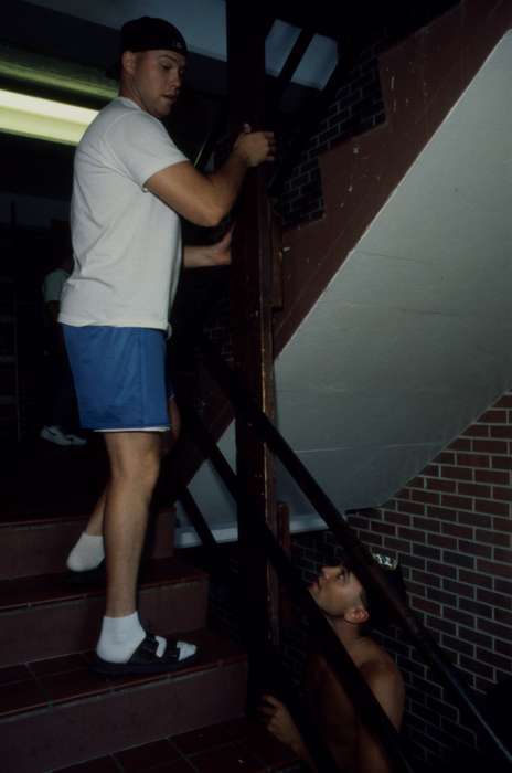 dorm, dormitory, staircase, Iowa, Schools and Education, Iowa History, university of northern iowa, Labor and Occupations, uni, UNI Special Collections & University Archives, Cedar Falls, IA, history of Iowa