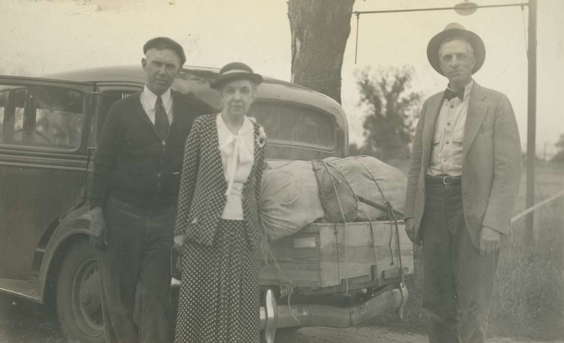 Portraits - Group, car, Iowa History, Iowa, Motorized Vehicles, McMurray, Doug, Travel, Outdoor Recreation, fishing, Cass County, MN, fishing trip, Leisure, history of Iowa