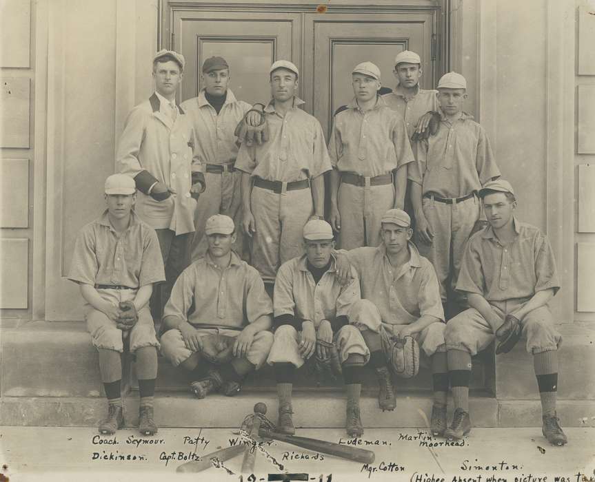 Cedar Falls, IA, history of Iowa, University of Northern Iowa Museum, Iowa History, uni, baseball team, iowa state teachers college, baseball bat, Iowa, Schools and Education, Sports, baseball cap, university of northern iowa, Portraits - Individual