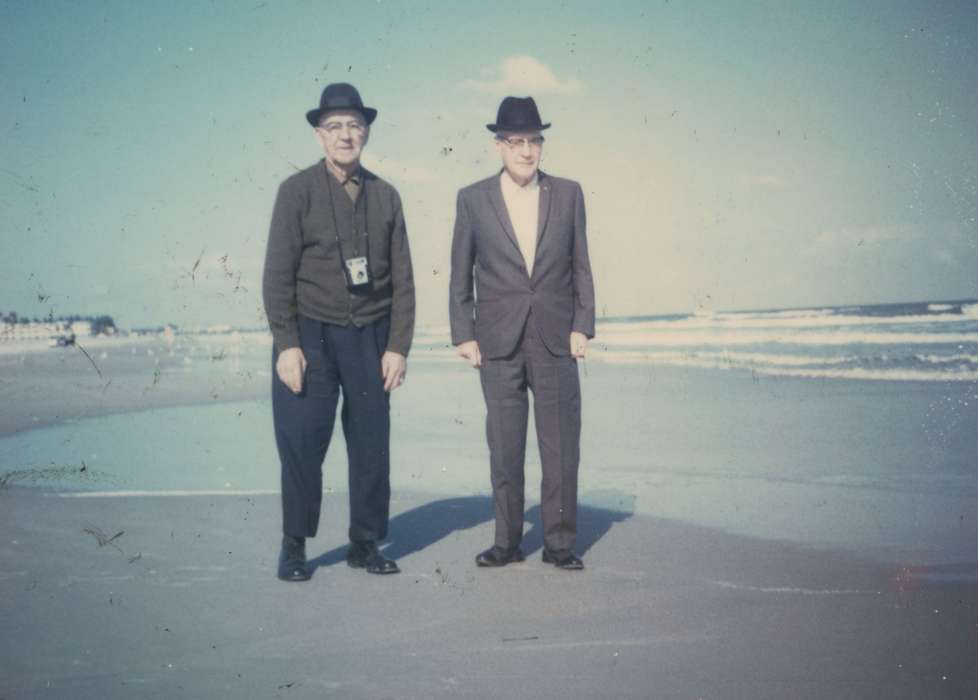 Portraits - Group, suit, hat, Freeman, Marie, Iowa History, Iowa, camera, beach, Cedar Rapids, IA, Travel, history of Iowa