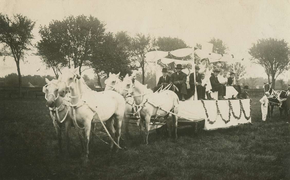 Waverly Public Library, history of Iowa, Iowa History, treeline, Animals, Fairs and Festivals, Iowa, carriage, Children, hat