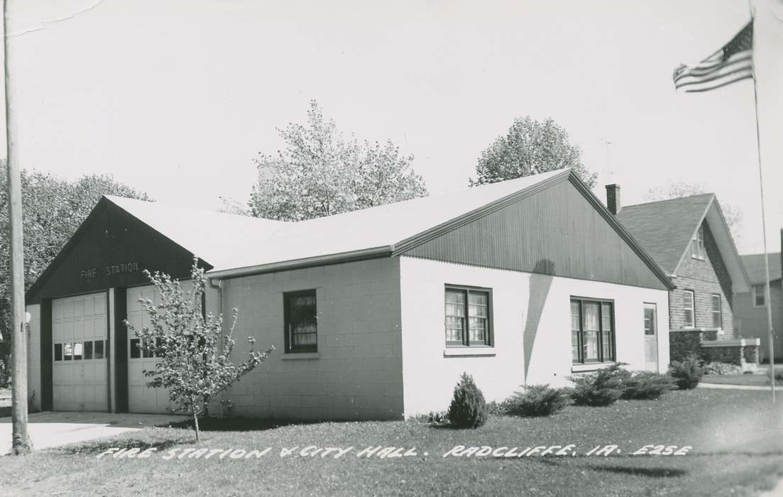 Radcliffe, IA, Iowa, american flag, Palczewski, Catherine, fire, Cities and Towns, fire station, Civic Engagement, history of Iowa, Iowa History