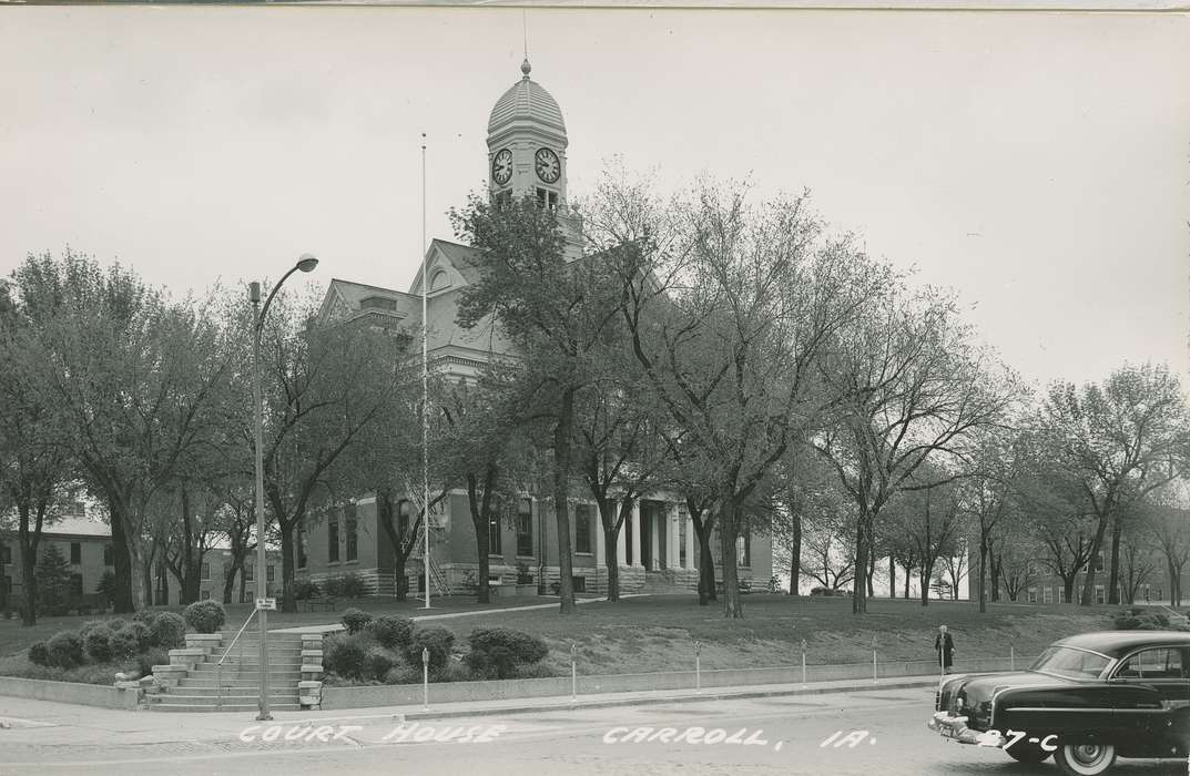 Carroll, IA, Iowa, Main Streets & Town Squares, car, Dean, Shirley, Cities and Towns, history of Iowa, courthouse, Iowa History