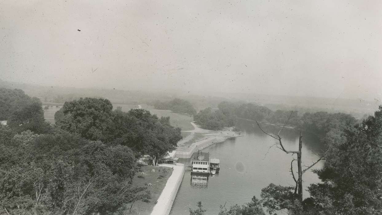 picnic table, Iowa History, Lakes, Rivers, and Streams, Motorized Vehicles, Iowa, McMurray, Doug, Oglesby, IL, Aerial Shots, Travel, history of Iowa, boat, river, Landscapes