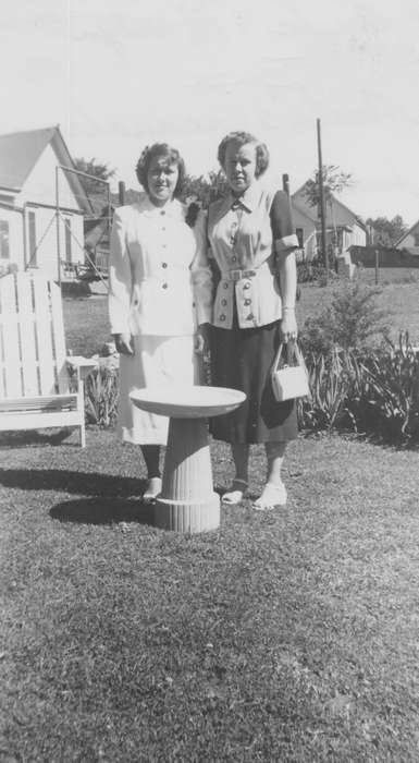 Portraits - Group, Burlington, IA, history of Iowa, bird bath, Iowa History, Busse, Victor, Iowa, Schools and Education, graduate
