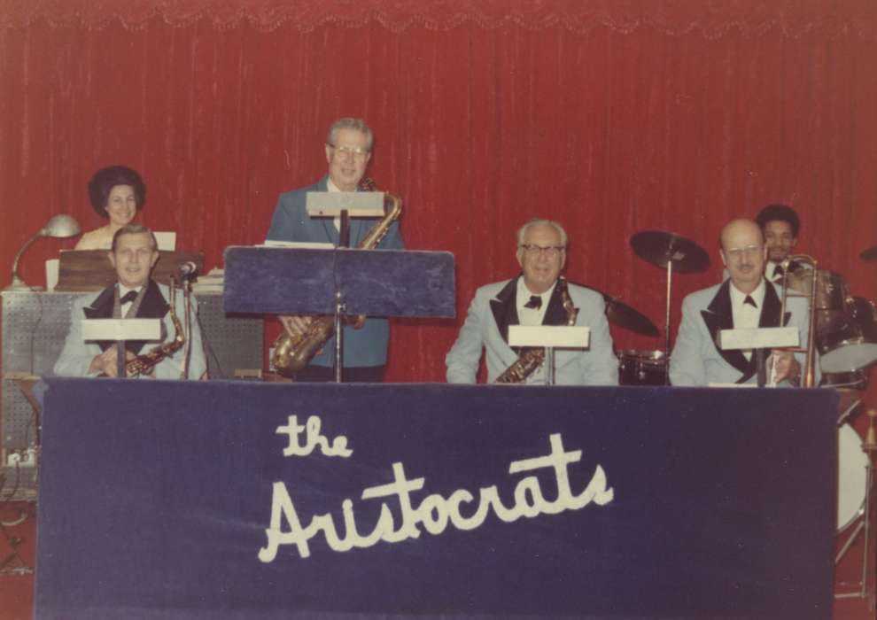 saxophone, musician, history of Iowa, band, Iowa History, Entertainment, performance, drums, Iowa, piano, trombone, Cedar Rapids, IA, Freeman, Marie