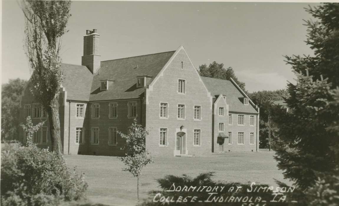 Palczewski, Catherine, history of Iowa, Indianola, IA, dorm, Schools and Education, Iowa, simpson, Iowa History, chimney, windows, college