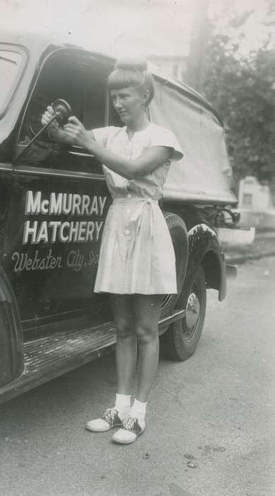history of Iowa, Iowa History, mirror, truck, Webster City, IA, Motorized Vehicles, shoes, Iowa, McMurray, Doug, dress