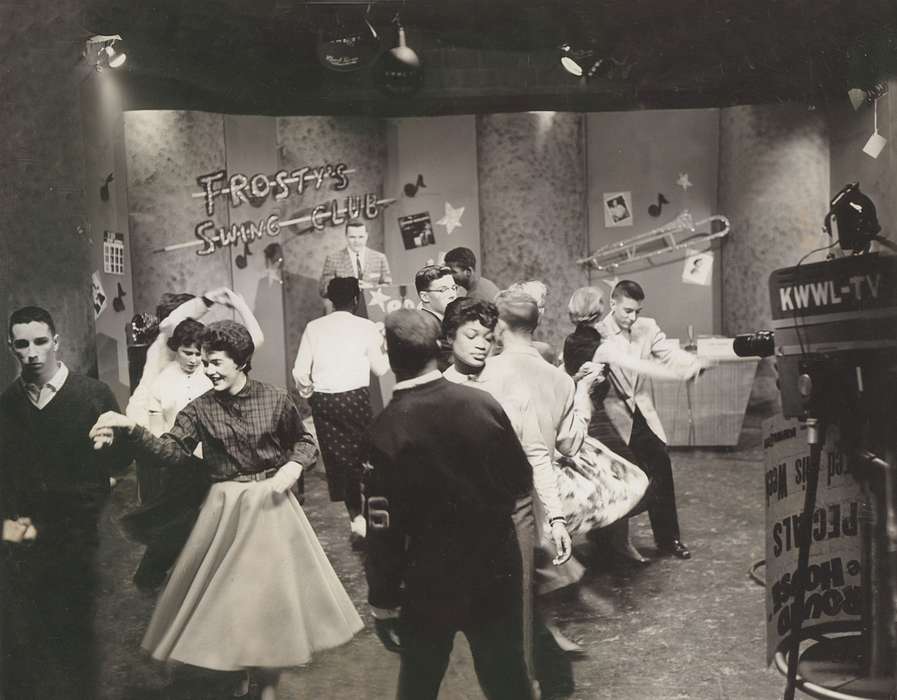 kwwl, dancing, swing club, Iowa, Waterloo, IA, Cook, Beverly, dance, african american, People of Color, Entertainment, music, tv show, swing, history of Iowa, studio, Iowa History, television