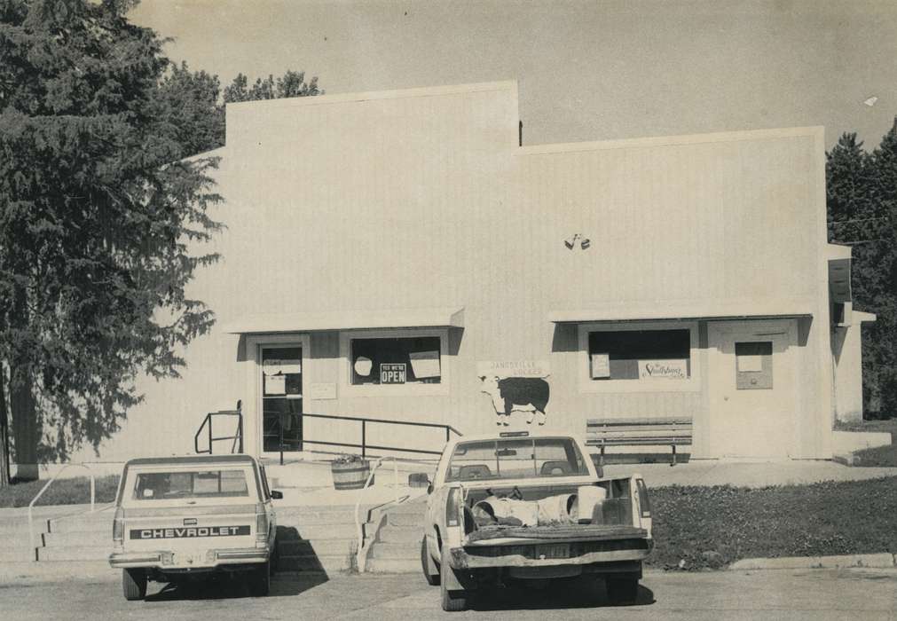 cow, Janesville, IA, truck, meat, Waverly Public Library, Main Streets & Town Squares, meat market, Iowa, chevrolet, history of Iowa, Iowa History, Businesses and Factories