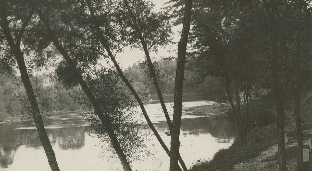 Lakes, Rivers, and Streams, Iowa History, Iowa, history of Iowa, Landscapes, Hatcher, Cecilia, Anamosa, IA, river, tree