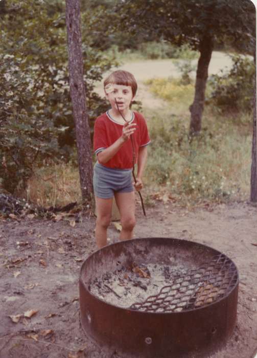 history of Iowa, Iowa History, IA, Iowa, boy, Olsson, Ann and Jons, campfire, Children, camping