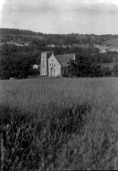 history of Iowa, Religious Structures, Iowa History, window, Stone City, IA, cross, Iowa, Lemberger, LeAnn, hill, church, stone city art colony