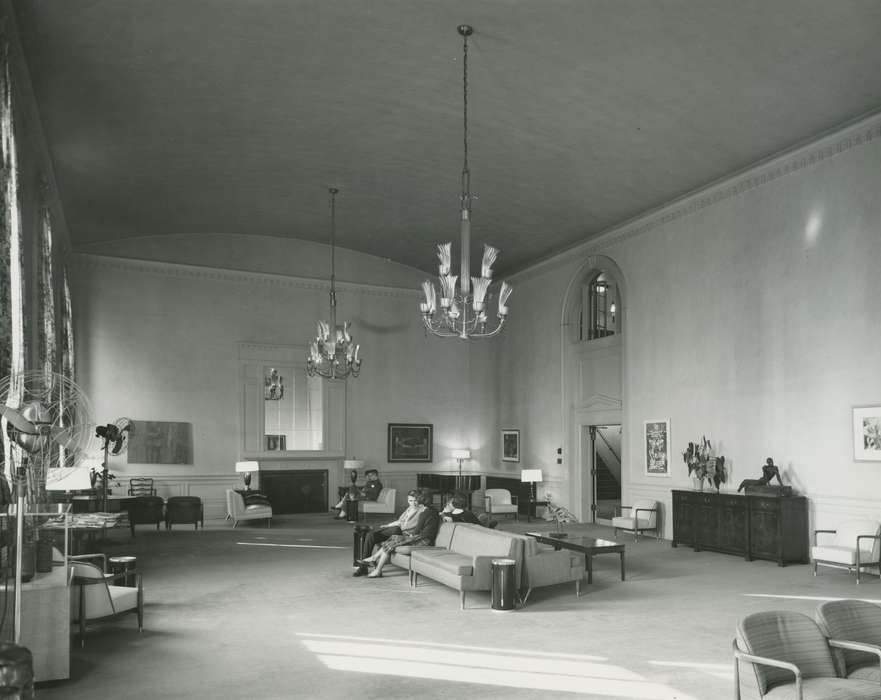 Cedar Falls, IA, history of Iowa, Iowa History, uni, commons, iowa state teachers college, fan, UNI Special Collections & University Archives, Iowa, chandelier, Schools and Education, university of northern iowa
