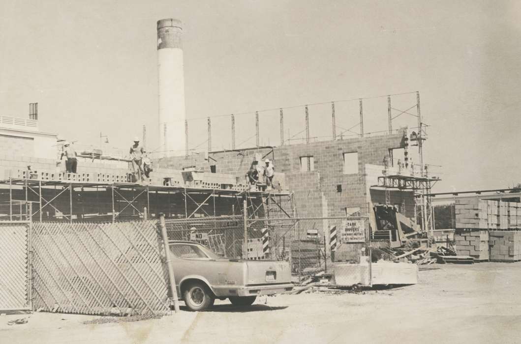 construction, history of Iowa, construction materials, Businesses and Factories, Waverly, IA, Waverly Public Library, carnation, Iowa, car, construction crew, Iowa History, Labor and Occupations