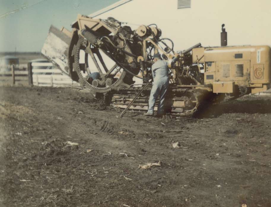 farmer, Farming Equipment, history of Iowa, Iowa History, trencher, tractor, Powers, Janice, Central City, IA, Iowa, Farms