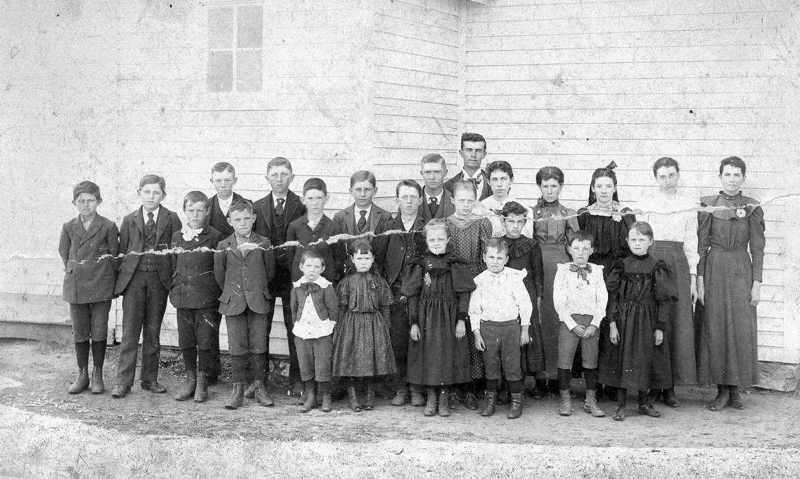 Portraits - Group, Cedar Falls, IA, history of Iowa, Iowa History, formal attire, teacher, Fabos, Bettina, Iowa, Children, Schools and Education, school