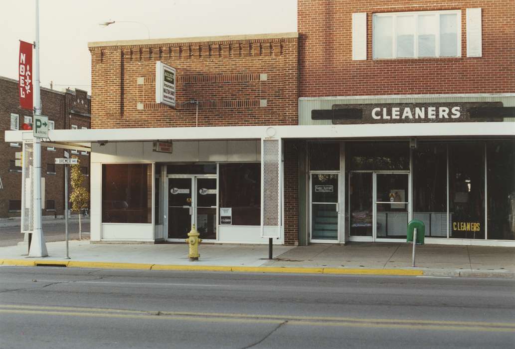 history of Iowa, street corner, Businesses and Factories, Waverly, IA, Waverly Public Library, storefront, Main Streets & Town Squares, Iowa, brick building, Iowa History, small business, Cities and Towns