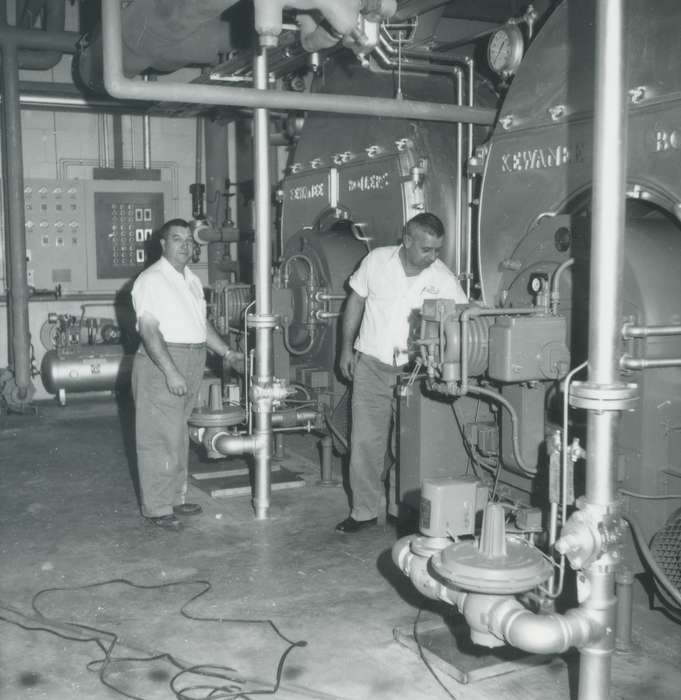 Hospitals, boiler, Iowa History, Waverly Public Library, Iowa, history of Iowa, boiler room, generators