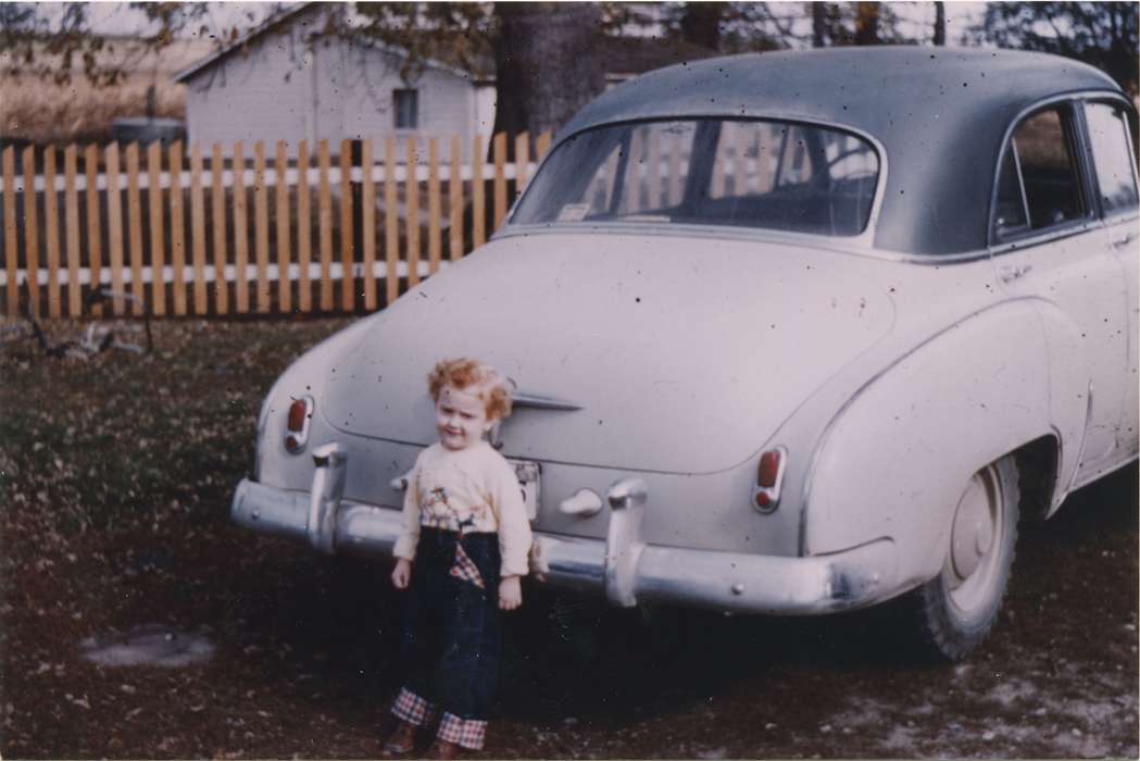 history of Iowa, Portraits - Individual, Iowa History, Motorized Vehicles, car, Iowa, fence, Hospodarsky, Todd, Children, Riverside, IA