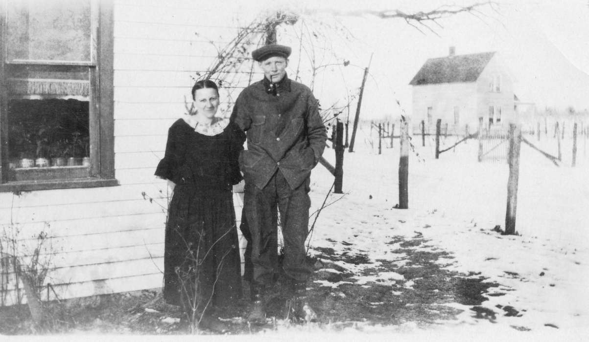 Portraits - Group, IA, window, Hatcher, Darlene, Iowa, house, pipe, Farms, Winter, history of Iowa, snow, Iowa History