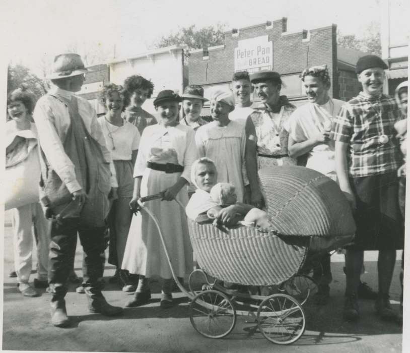 Portraits - Group, history of Iowa, Iowa History, hazing, stroller, Meyer, Norma, Iowa, carriage, Frederika, IA, Schools and Education