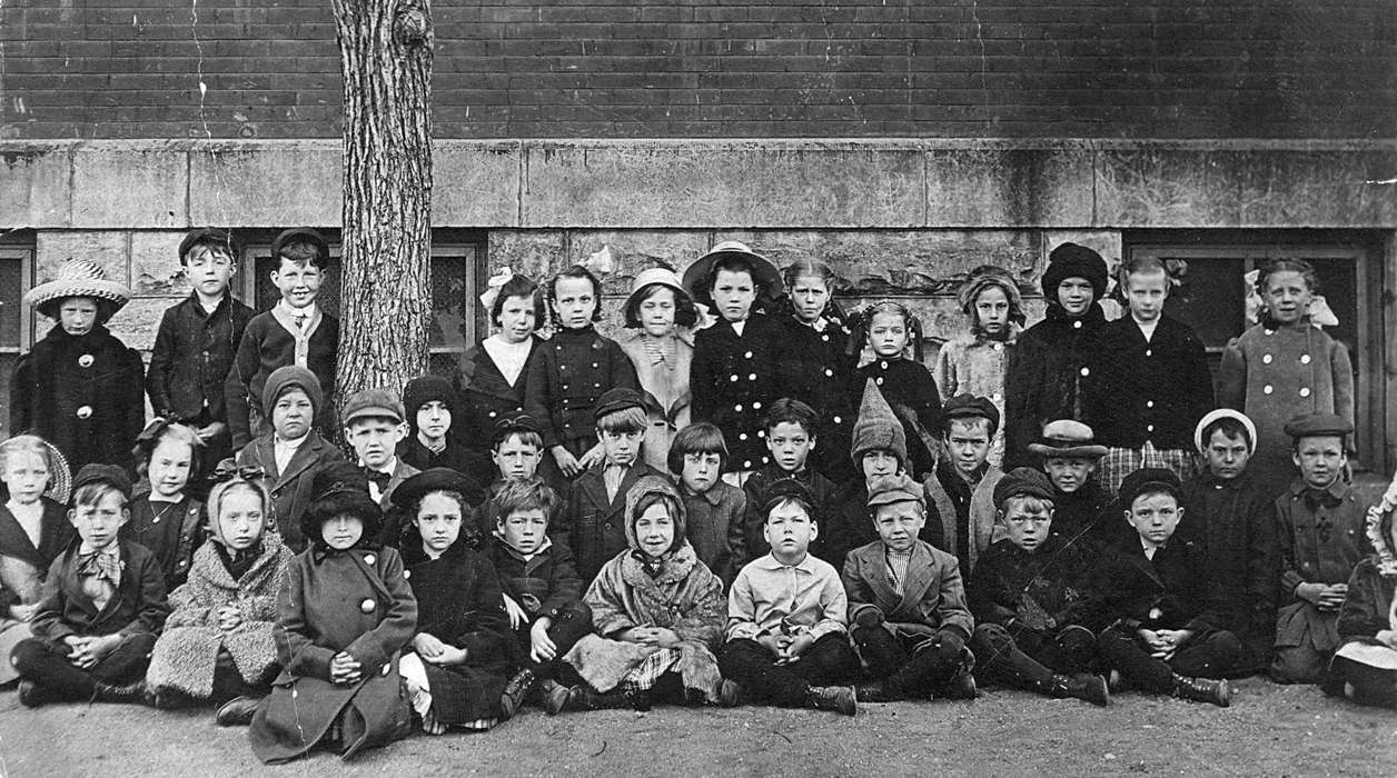 Portraits - Group, Cedar Falls, IA, history of Iowa, Iowa History, formal attire, Fabos, Bettina, Iowa, Children, Schools and Education, school