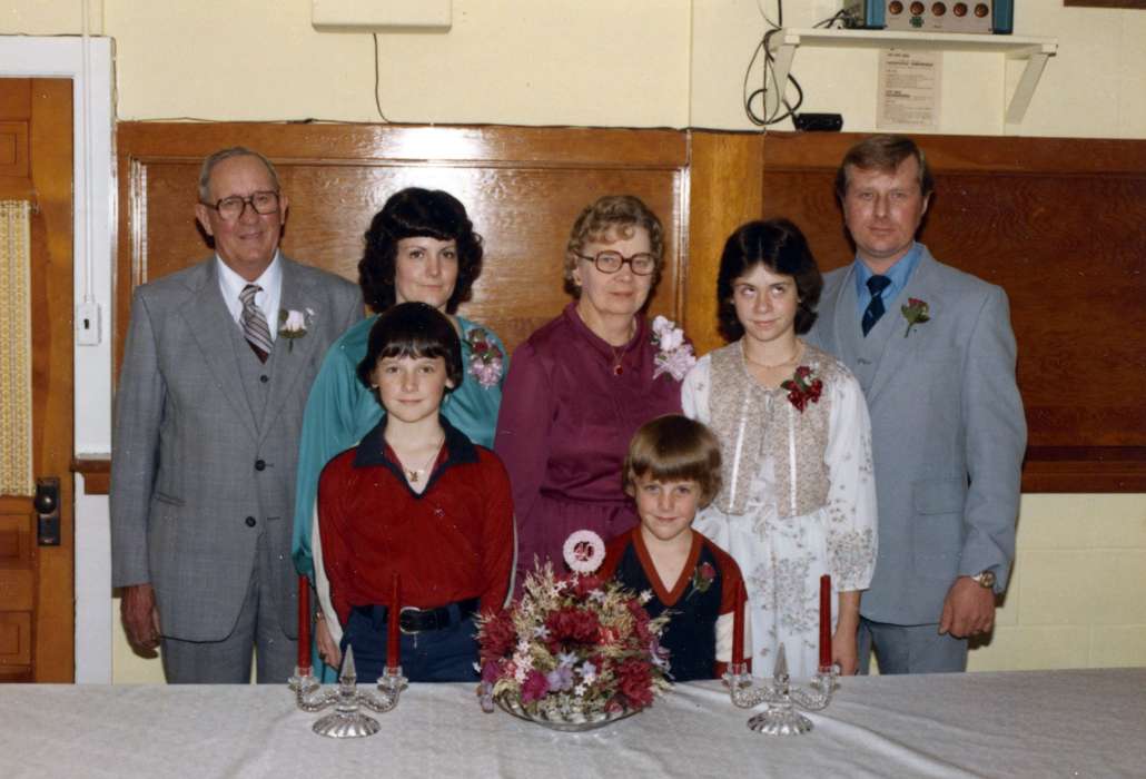 Portraits - Group, eyeroll, Cedar Falls, IA, bouquet, history of Iowa, Iowa History, Families, boutonniere, corsage, candles, Walker, Erik, Iowa, dress, silly, Children, suit