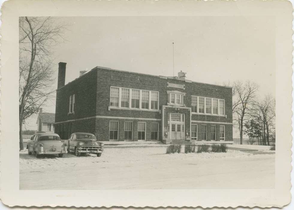 history of Iowa, cars, Iowa History, Motorized Vehicles, Meyer, Norma, Iowa, Cities and Towns, Frederika, IA, Schools and Education, school