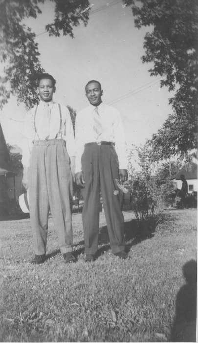 Portraits - Group, african american, Waterloo, IA, Iowa History, Henderson, Jesse, People of Color, history of Iowa, Iowa, suspenders