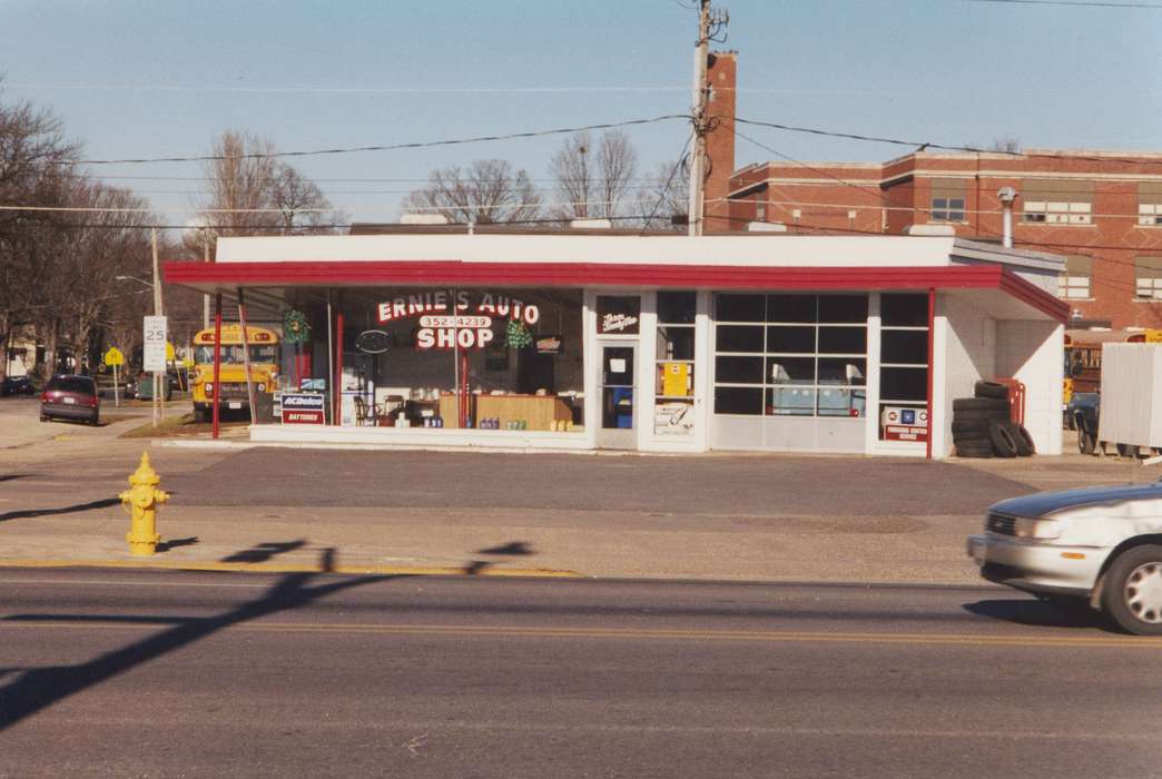auto shop, school bus, Iowa History, history of Iowa, Businesses and Factories, Iowa, Cities and Towns, correct date needed, Waverly Public Library